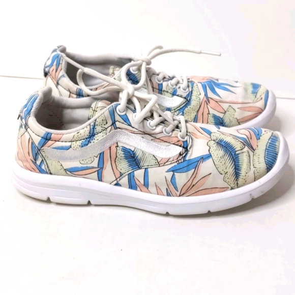 Vans tropical leaves lace up sneakers EUC 7 - Picture 2 of 7